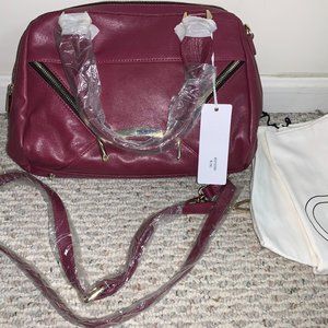 NWT Rian Leather Large Satchel Crossbody Handbag